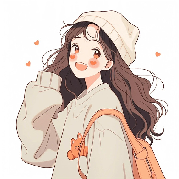 笑的灿烂秋天女生动漫头像图片