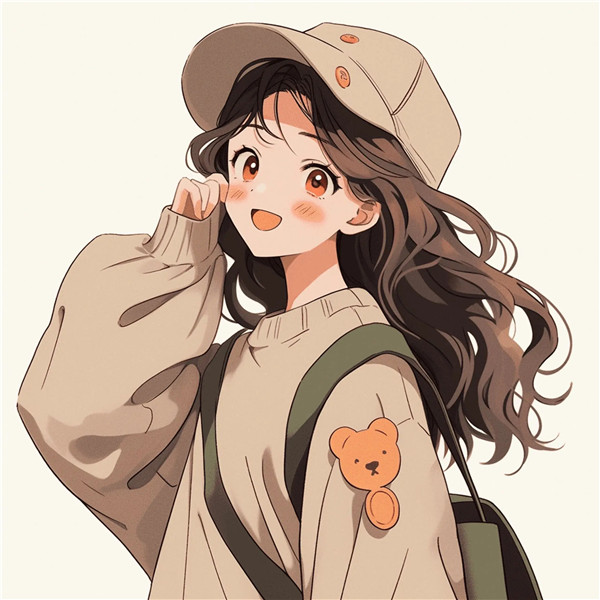 笑的灿烂秋天女生动漫头像图片