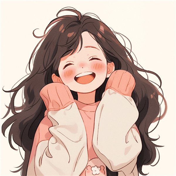 笑的灿烂秋天女生动漫头像图片