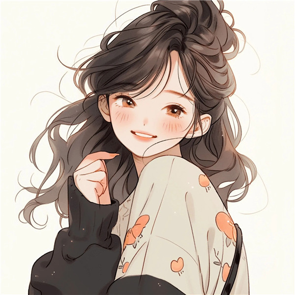笑的灿烂秋天女生动漫头像图片