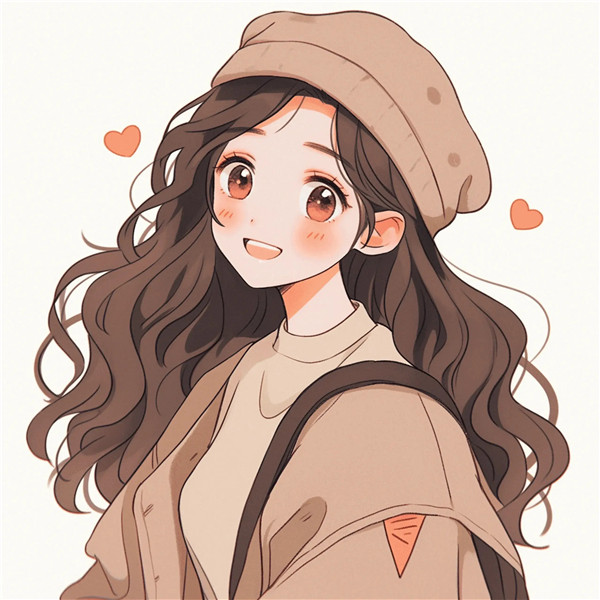 笑的灿烂秋天女生动漫头像图片