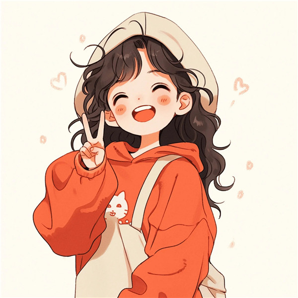 笑的灿烂秋天女生动漫头像图片
