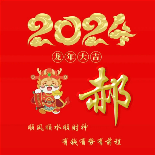 2025年龙年大吉好运喜庆专属姓氏微信头像