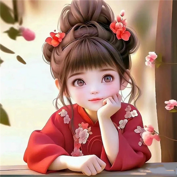 可爱喜庆治愈小女孩头像图片
