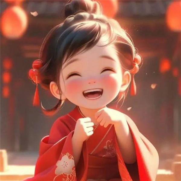 可爱喜庆治愈小女孩头像图片