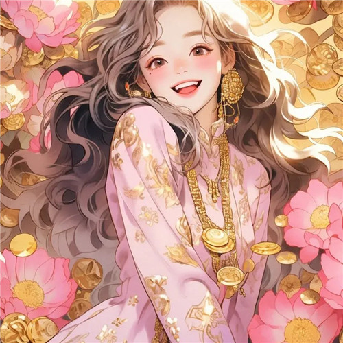 女生转运发财头像