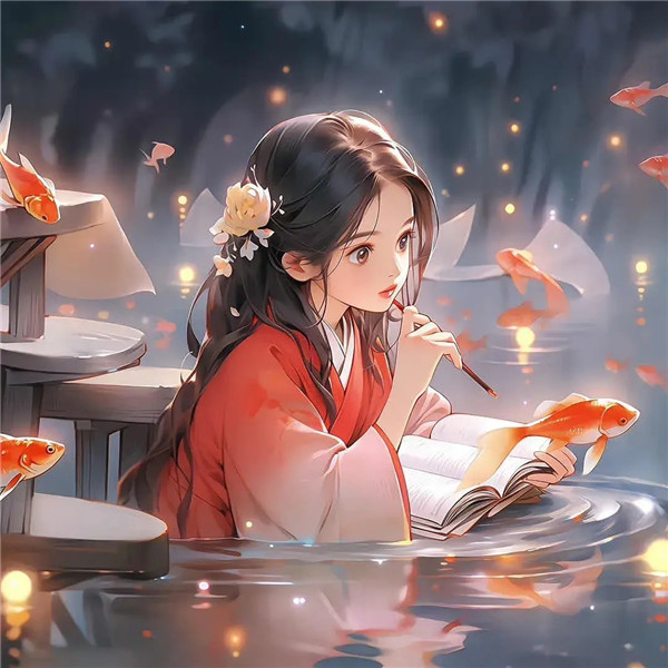 学习中清新淡雅荷花系女生头像图片