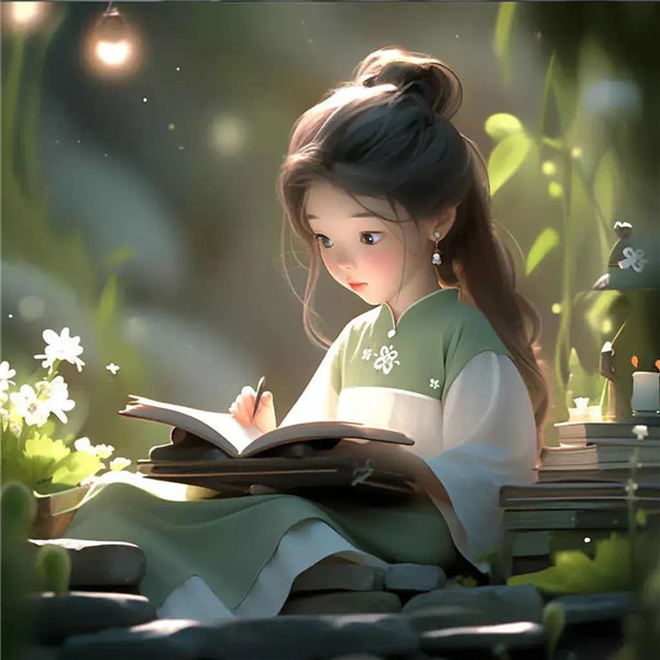 学习中清新淡雅荷花系女生头像图片