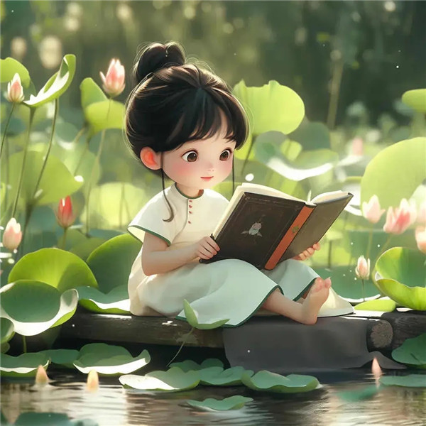 学习中清新淡雅荷花系女生头像图片