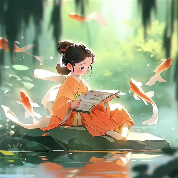 学习中清新淡雅荷花系女生头像图片