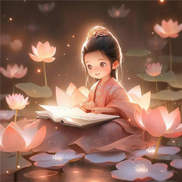 学习中清新淡雅荷花系女生头像图片