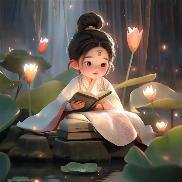 学习中清新淡雅荷花系女生头像图片