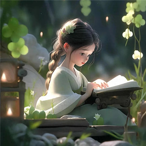 学习中清新淡雅荷花系女生头像图片
