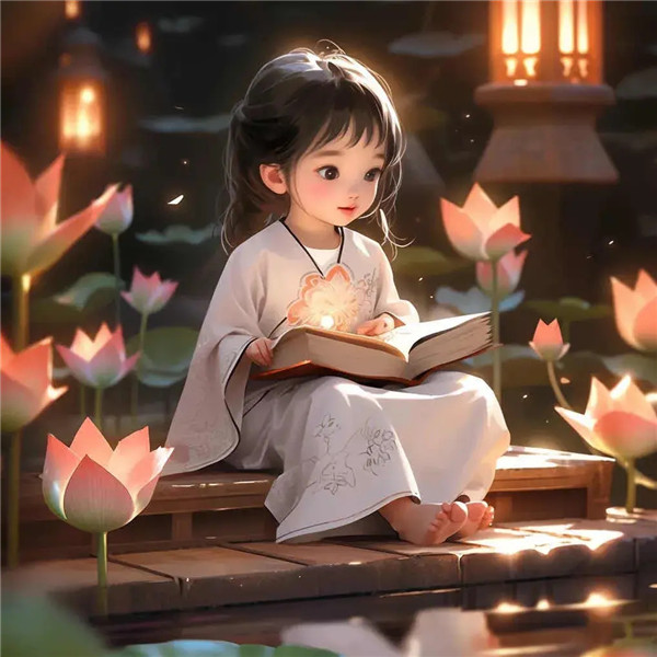 学习中清新淡雅荷花系女生头像图片