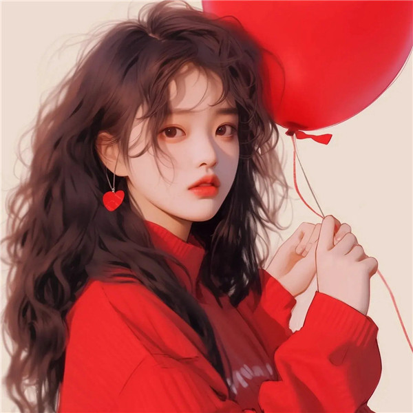2025新年好运红色氛围感女生头像图片
