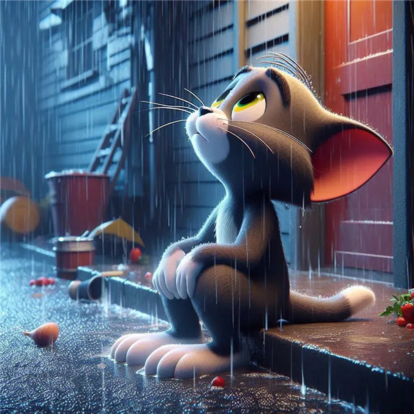 杰瑞雨中头像图片