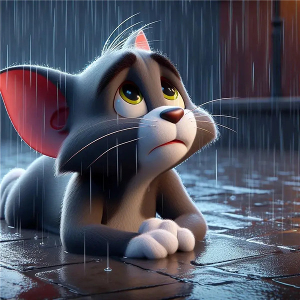 杰瑞雨中头像图片