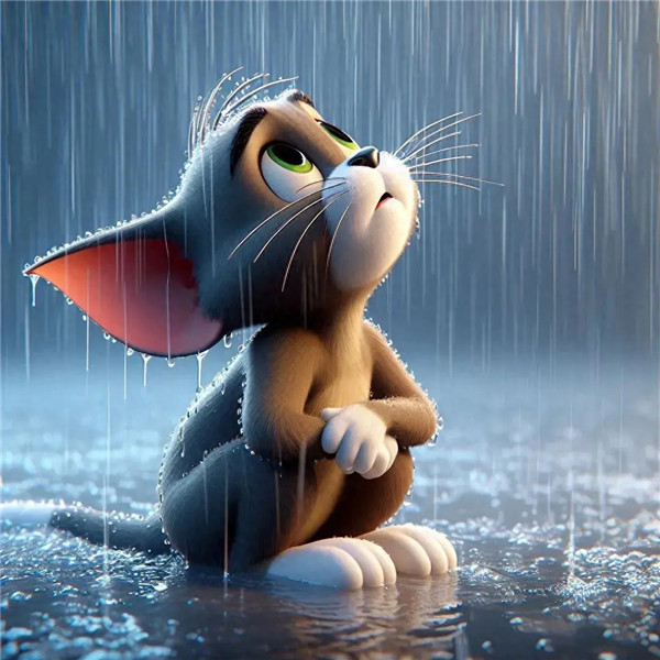 杰瑞雨中头像图片