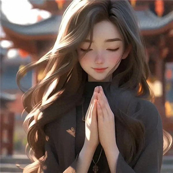 双手合十动漫女生头像