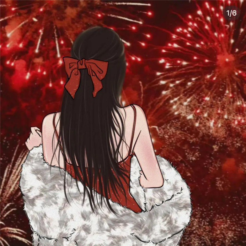 喜庆龙年一男一女情侣头像