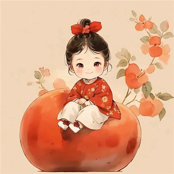 可爱快乐吉祥小女孩动漫头像图片