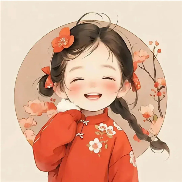 可爱快乐吉祥小女孩动漫头像图片
