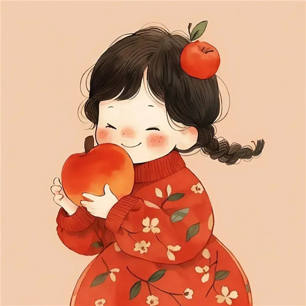 可爱快乐吉祥小女孩动漫头像图片