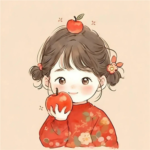 可爱快乐吉祥小女孩动漫头像图片