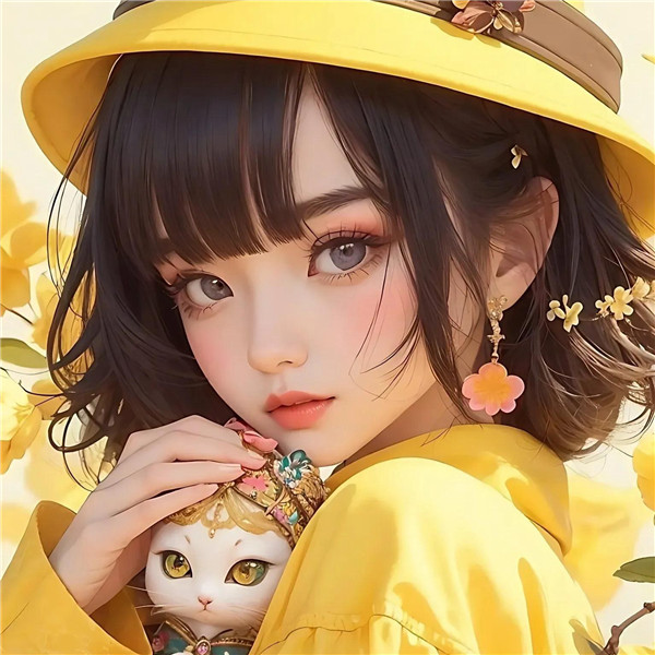 黄色系动漫女孩头像图片