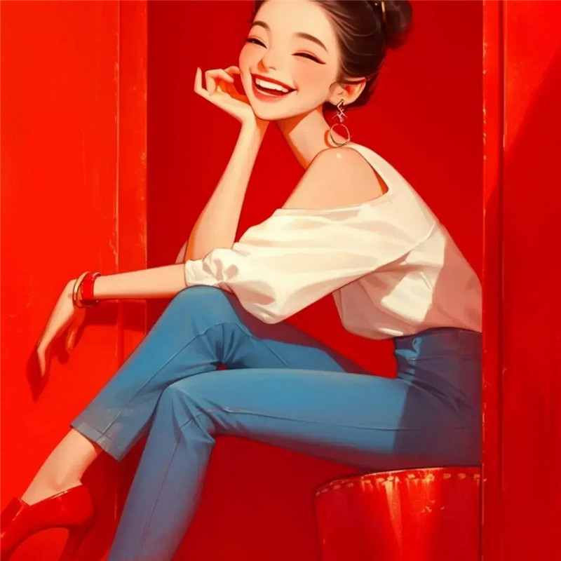 治愈系灿烂笑容动漫女孩头像图片