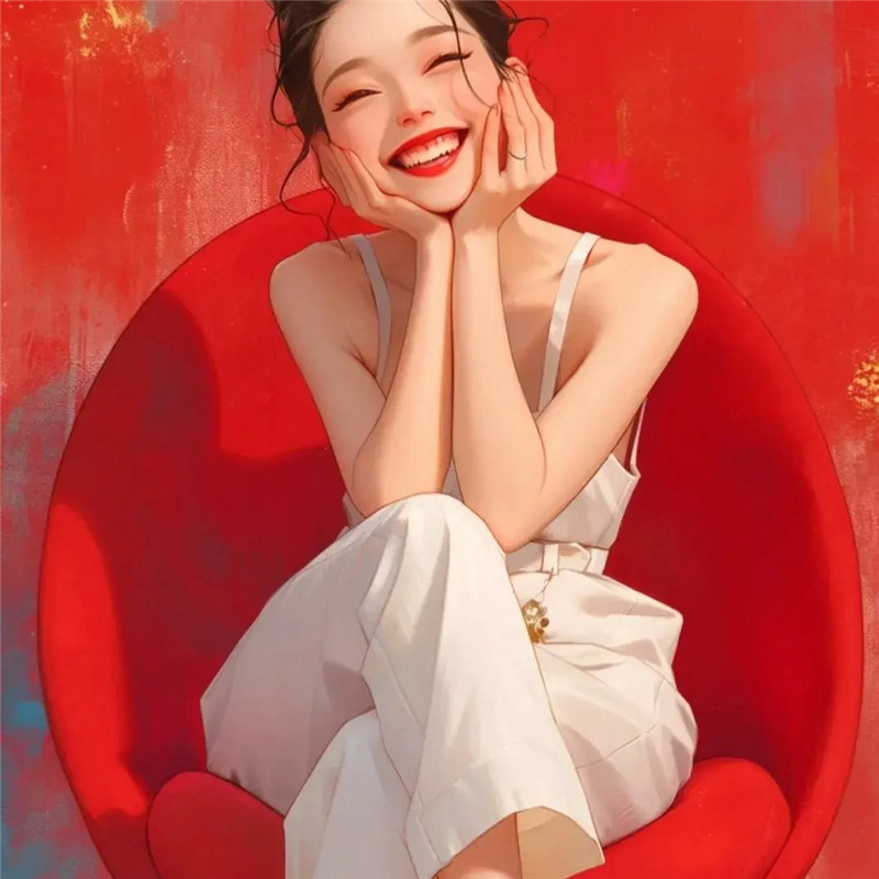 治愈系灿烂笑容动漫女孩头像图片
