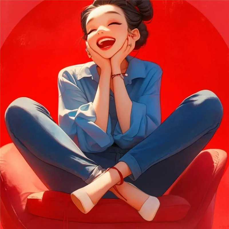 治愈系灿烂笑容动漫女孩头像图片