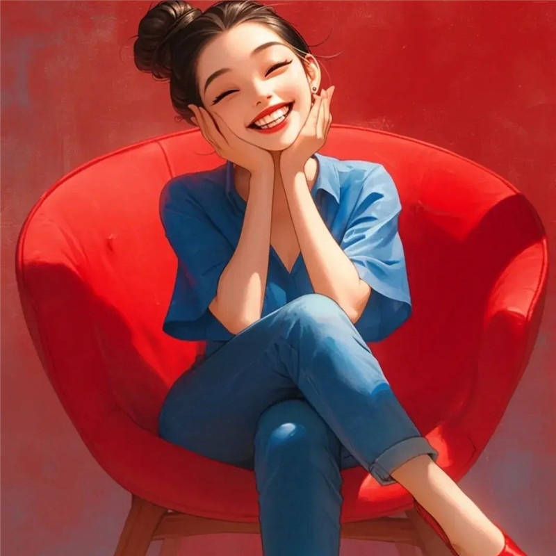 治愈系灿烂笑容动漫女孩头像图片