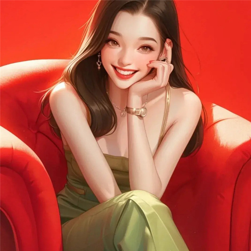 治愈系灿烂笑容动漫女孩头像图片