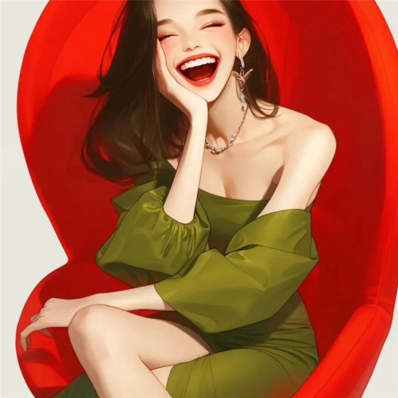 治愈系灿烂笑容动漫女孩头像图片