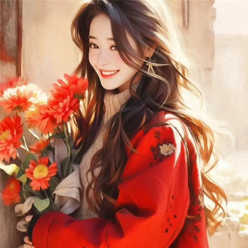向阳而生笑容满面的快乐女孩动漫头像图片