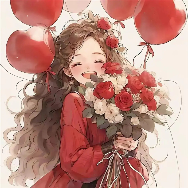 可爱好运满满的动漫女生头像图片