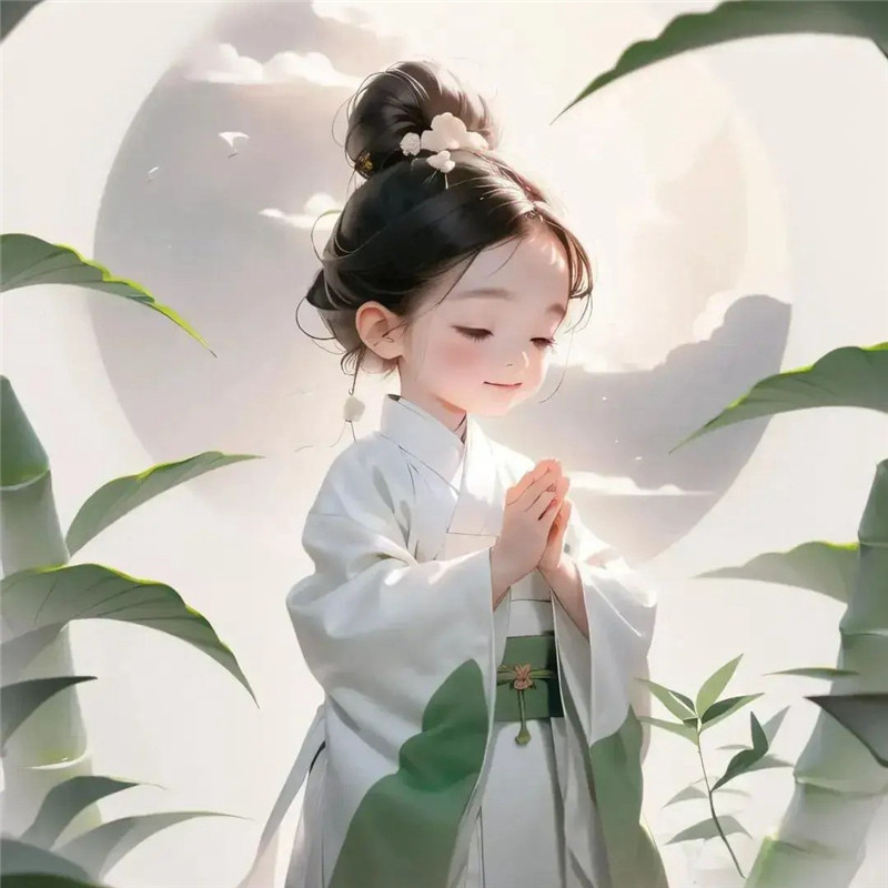 动漫小女孩双手合十祈祷头像图片