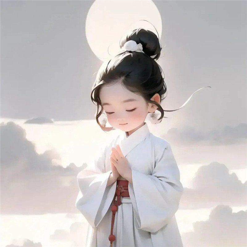动漫小女孩双手合十祈祷头像图片