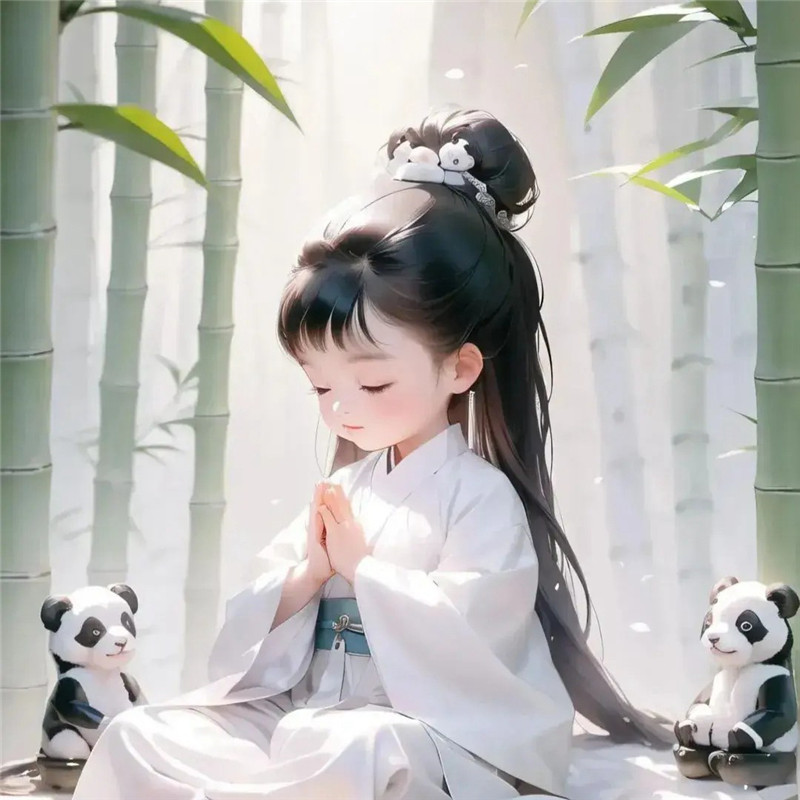 动漫小女孩双手合十祈祷头像图片