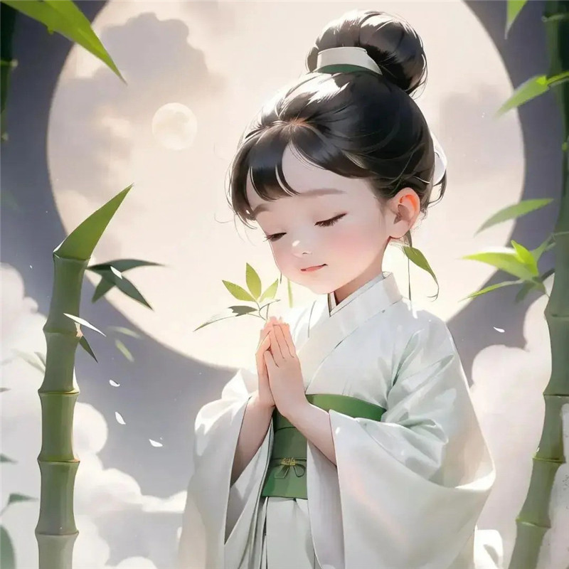 动漫小女孩双手合十祈祷头像图片