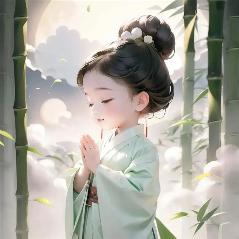 动漫小女孩双手合十祈祷头像图片
