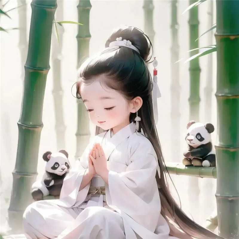动漫小女孩双手合十祈祷头像图片