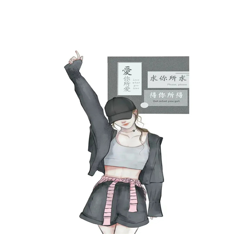 魅力四溢的独特不露脸手绘女生头像图片
