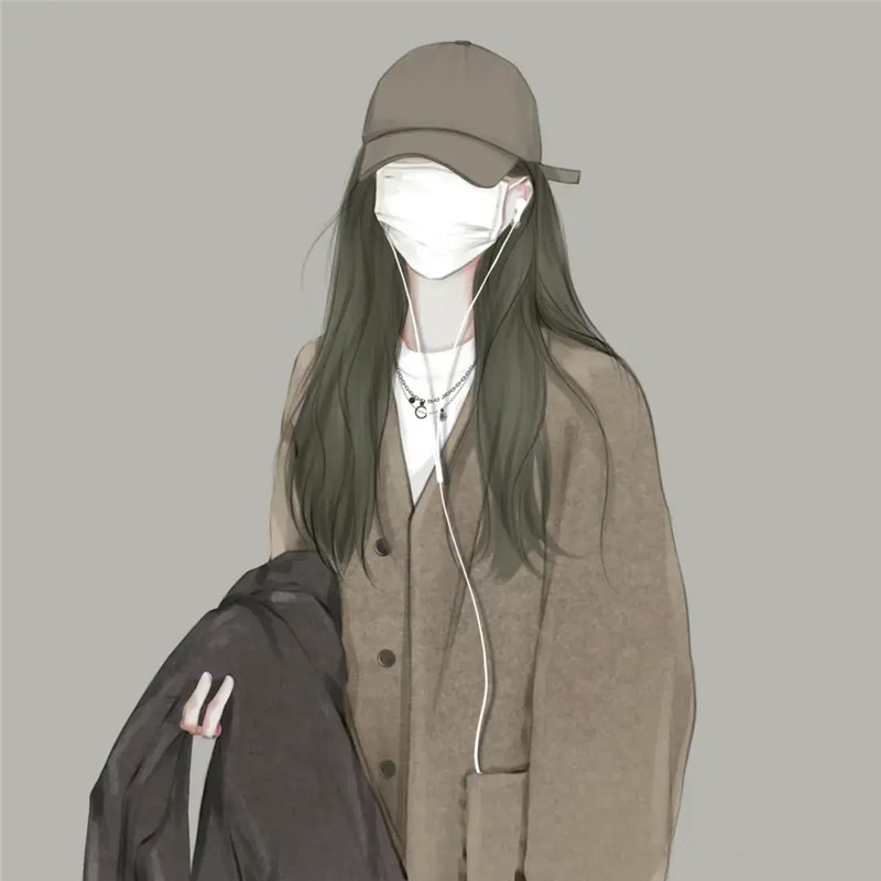 魅力四溢的独特不露脸手绘女生头像图片