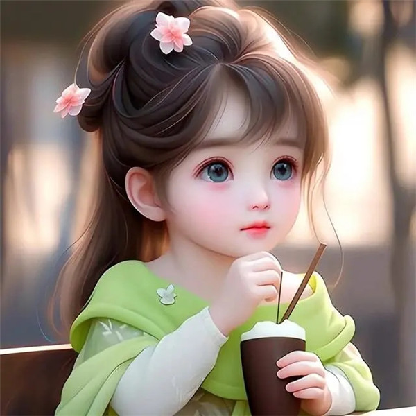 安心享受一杯奶茶的好心情女生头像图片