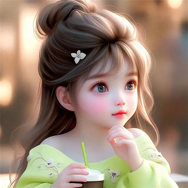 安心享受一杯奶茶的好心情女生头像图片