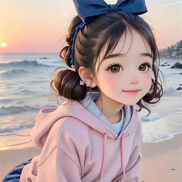 海边动漫女生创意头像图片