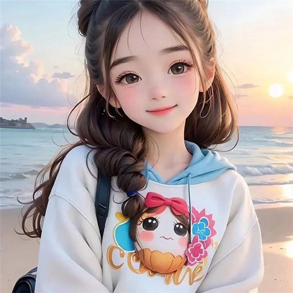 海边动漫女生创意头像图片