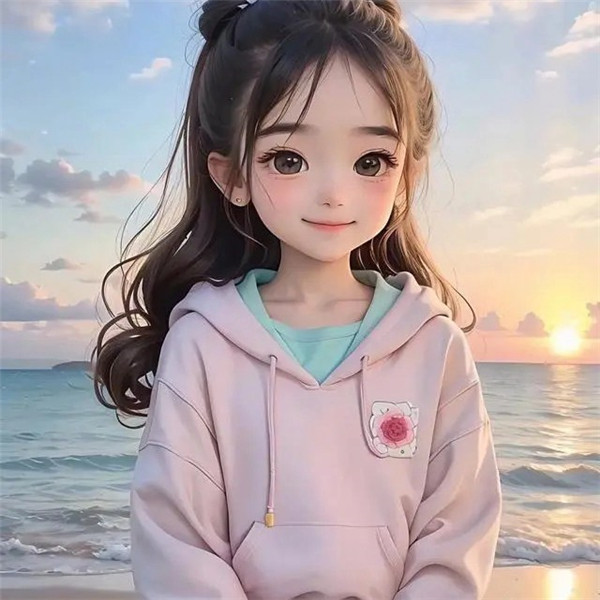 海边动漫女生创意头像图片